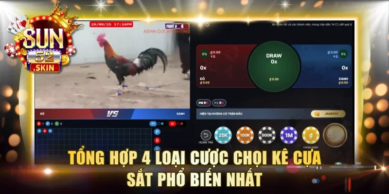 Tổng hợp 4 loại cược chọi kê cựa sắt phổ biến nhất